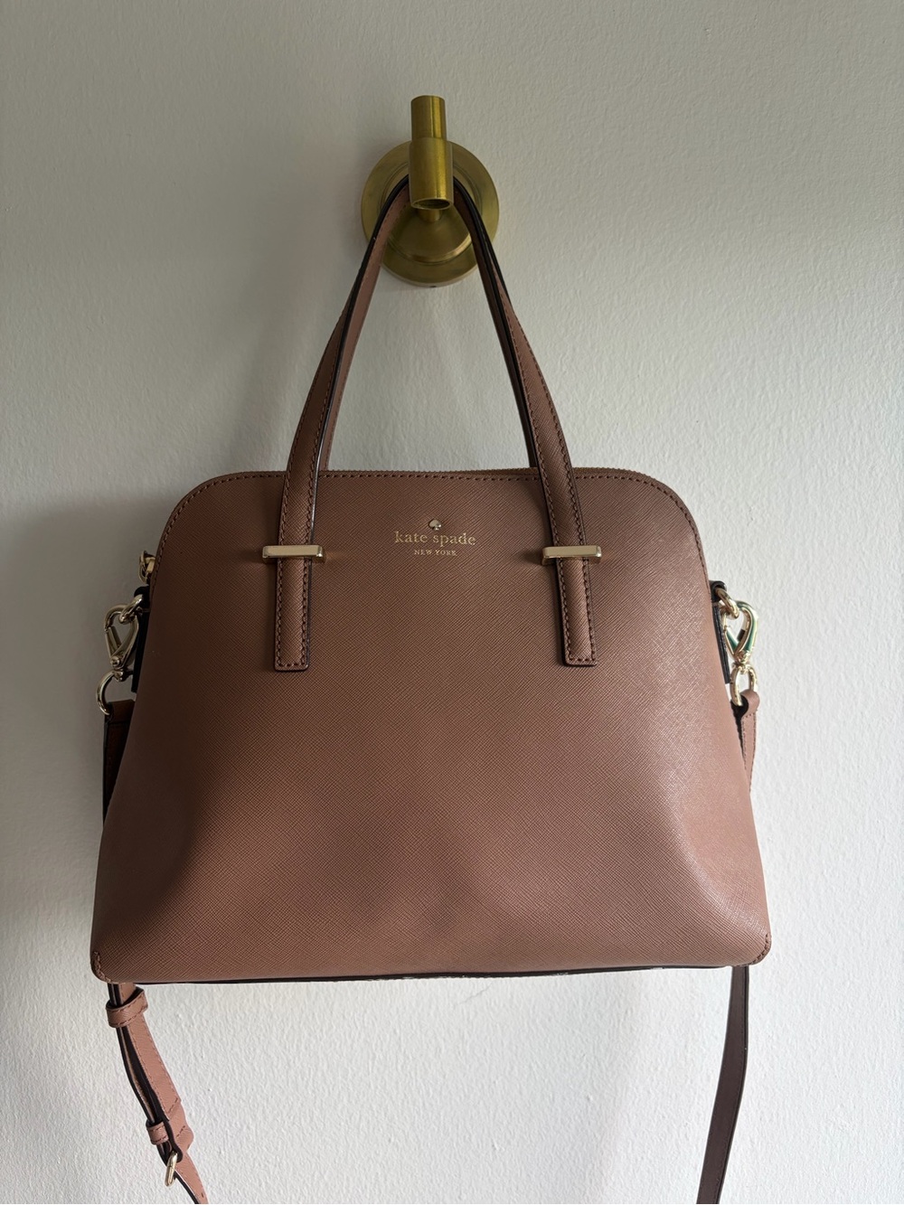 kate spade Rose Taupe Saffiano Dome Satchel
